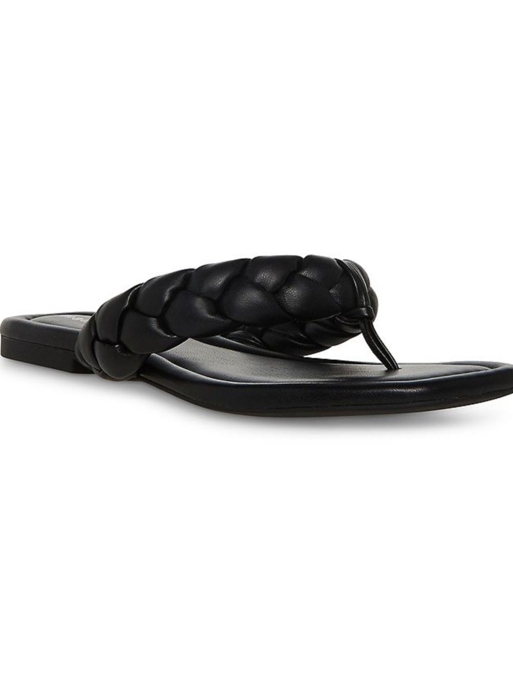 New! Madden Girl Black Braided Thong Sandal - Women